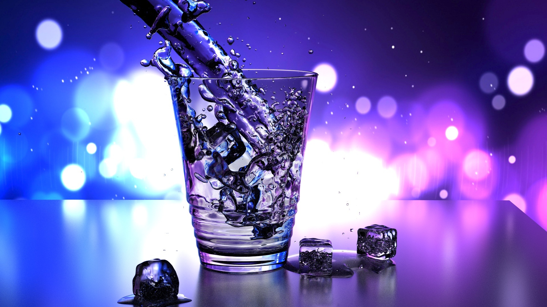 purified water in glass